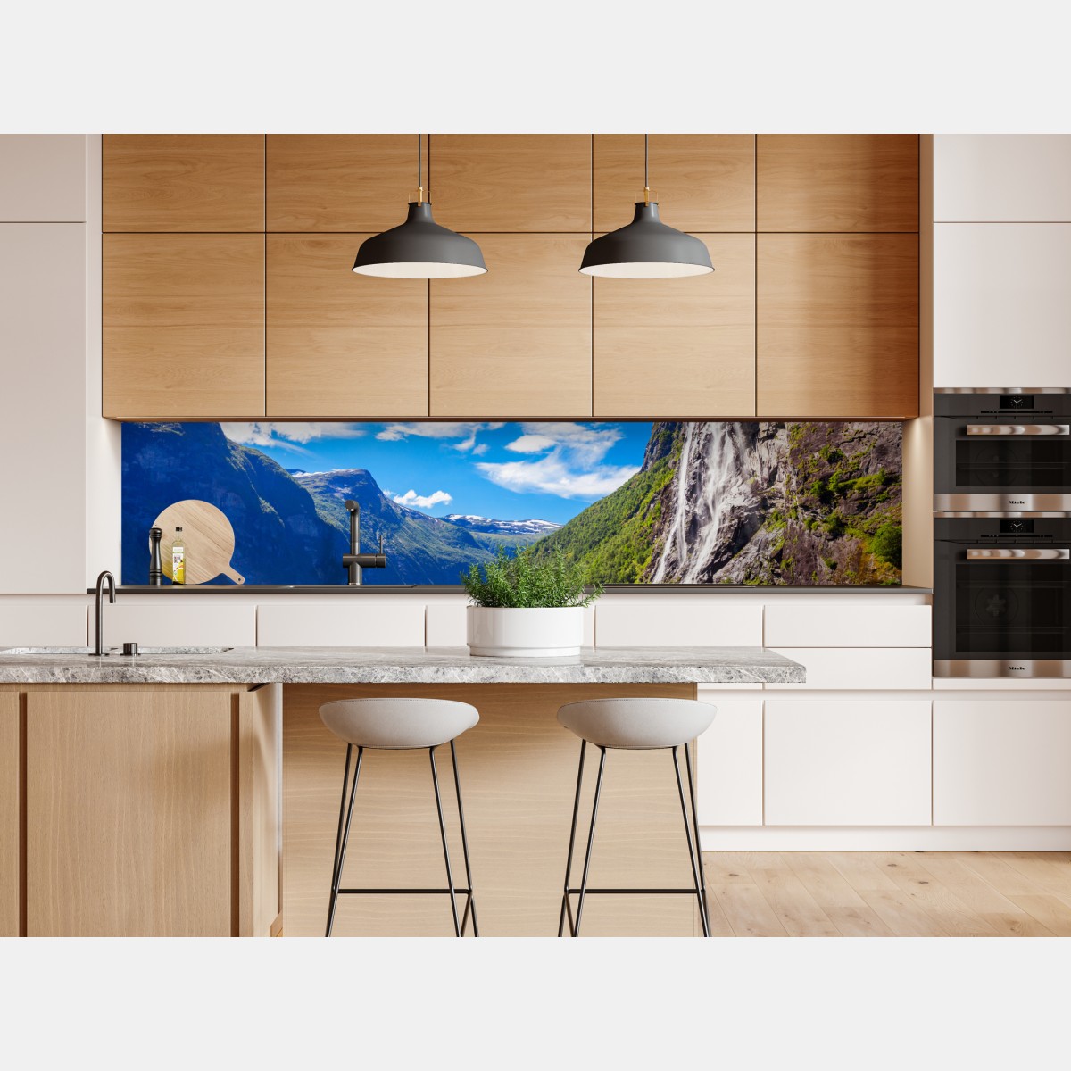 Naklejka repozycjonowalna wodospad siedem sióstr nad Geirangerfjord – Wallissimo® Naklejka repozycjonowalna wodospad siedem sióstr nad Geirangerfjord – Wallissimo®