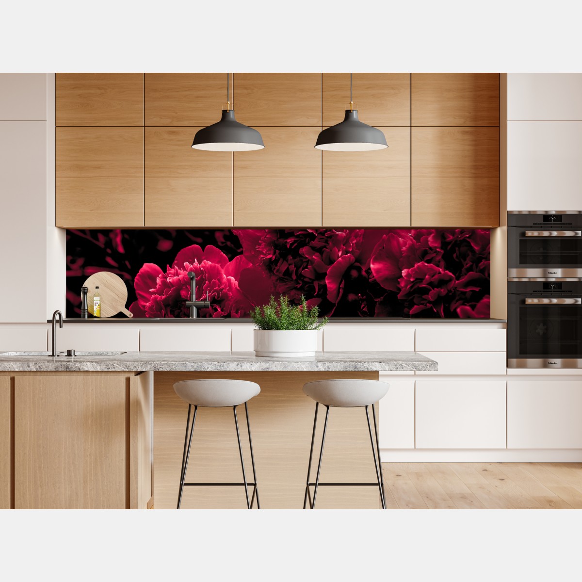 Naklejka repozycjonowalna nastrojowe różowe piwonie – Wallissimo® Naklejka repozycjonowalna nastrojowe różowe piwonie – Wallissimo®