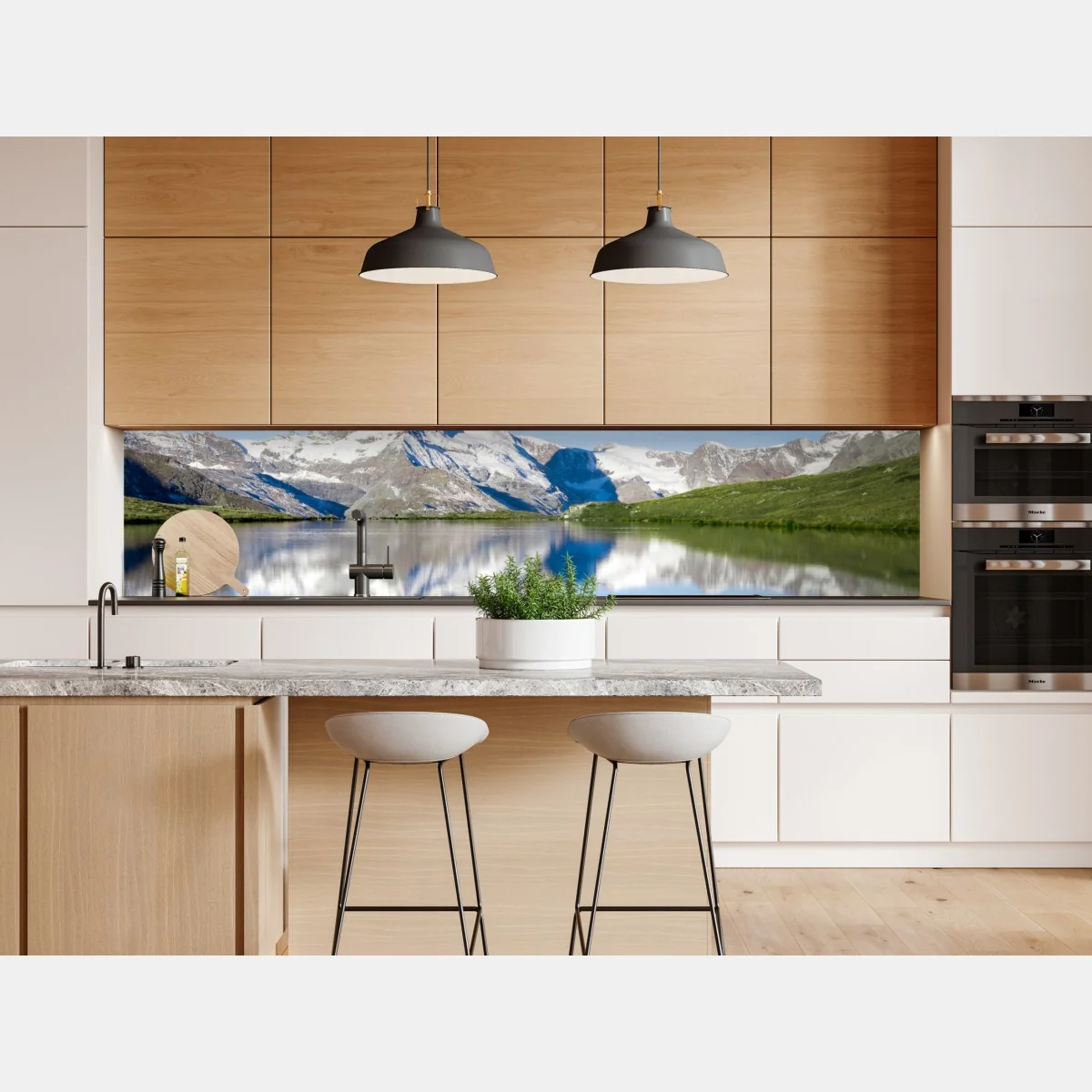 Naklejka repozycjonowalna majestatyczne odbicie góry nad alpejskim jeziorem – Wallissimo® Naklejka repozycjonowalna majestatyczne odbicie góry nad alpejskim jeziorem – Wallissimo®