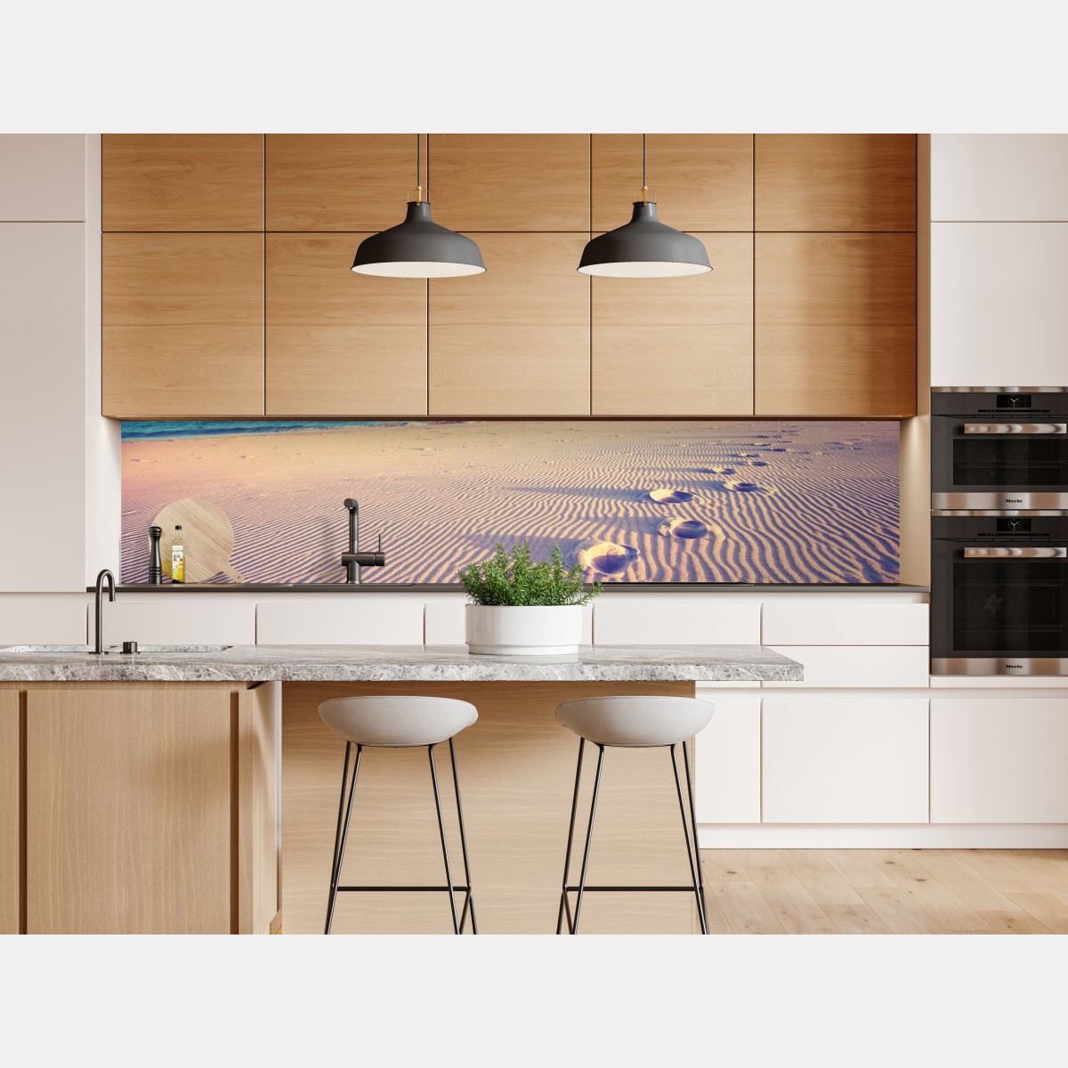 Naklejka repozycjonowalna magiczne odciski na letniej plaży – Wallissimo® Naklejka repozycjonowalna magiczne odciski na letniej plaży – Wallissimo®