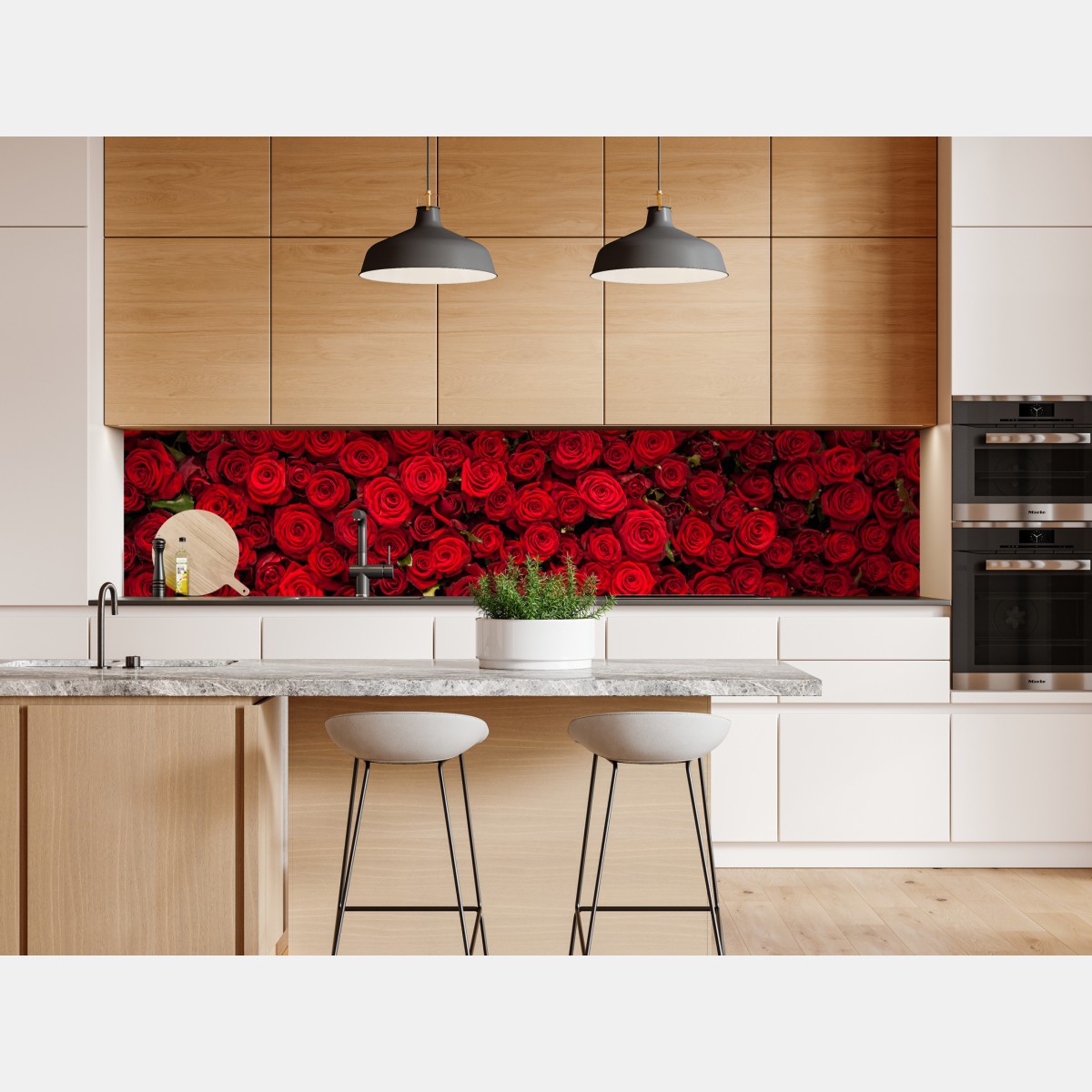 Naklejka repozycjonowalna nieskończona ściana czerwonych róż – Wallissimo® Naklejka repozycjonowalna nieskończona ściana czerwonych róż – Wallissimo®