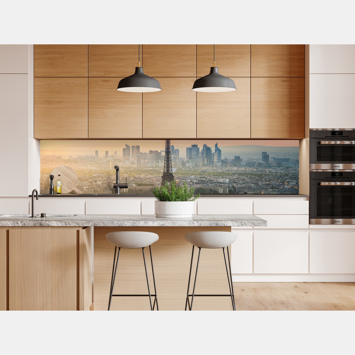 Naklejka repozycjonowalna Paryż panorama o zachodzie słońca z Wieżą Eiffla – Wallissimo® Naklejka repozycjonowalna Paryż panorama o zachodzie słońca z Wieżą Eiffla – Wallissimo®