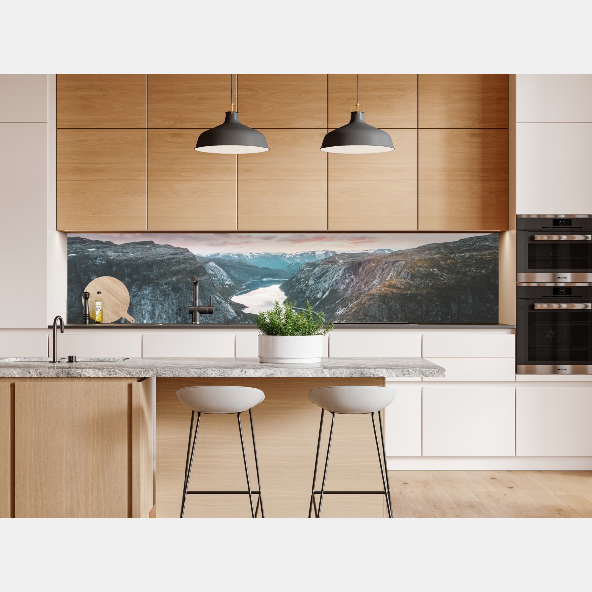 Naklejka repozycjonowalna spokojny fiord o zachodzie słońca – Wallissimo® Naklejka repozycjonowalna spokojny fiord o zachodzie słońca – Wallissimo®