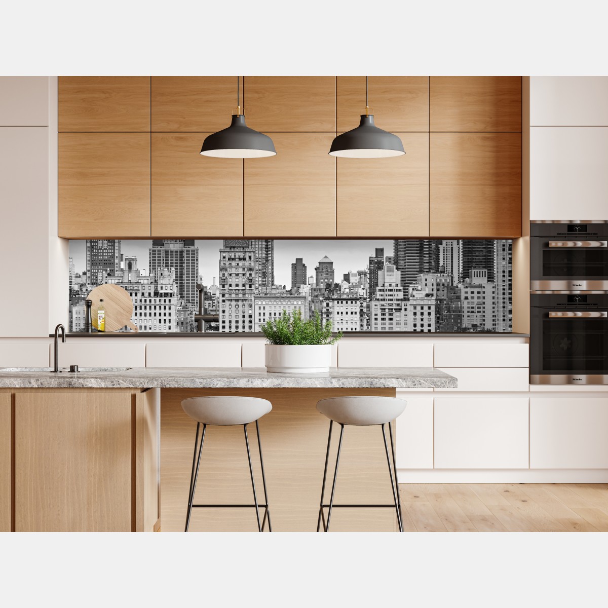 Naklejka repozycjonowalna Manhattan panorama Upper East Side w czerni i bieli – Wallissimo® Naklejka repozycjonowalna Manhattan panorama Upper East Side w czerni i bieli – Wallissimo®