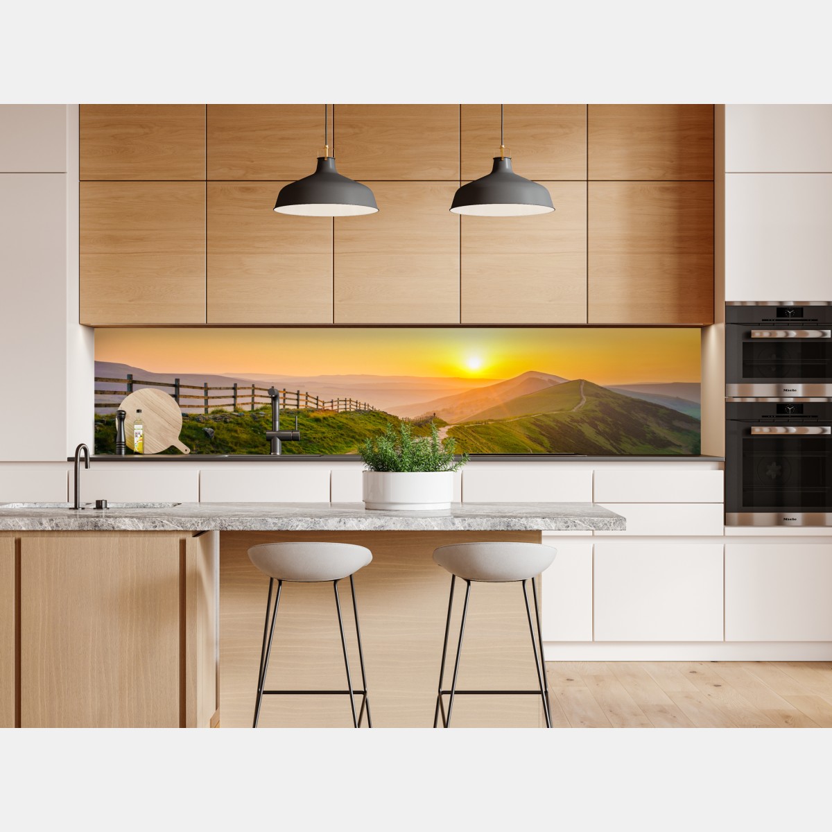 Naklejka repozycjonowalna słoneczny grzbiet górski o wschodzie słońca – Wallissimo® Naklejka repozycjonowalna słoneczny grzbiet górski o wschodzie słońca – Wallissimo®