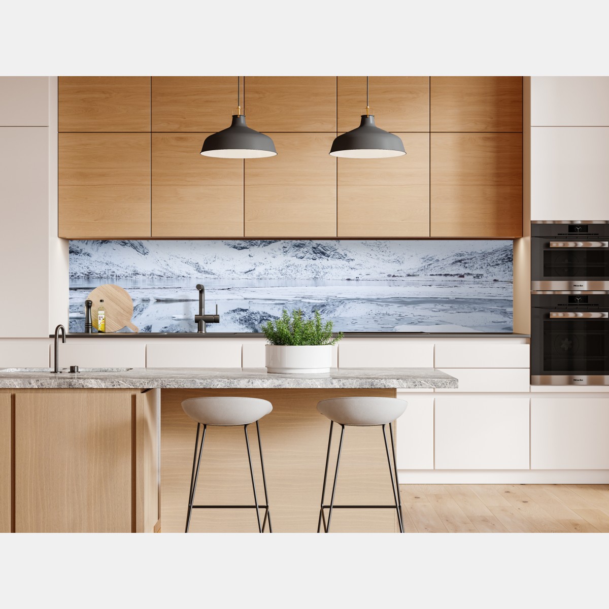 Naklejka repozycjonowalna śnieżne odbicie górskie w Norwegii – Wallissimo® Naklejka repozycjonowalna śnieżne odbicie górskie w Norwegii – Wallissimo®