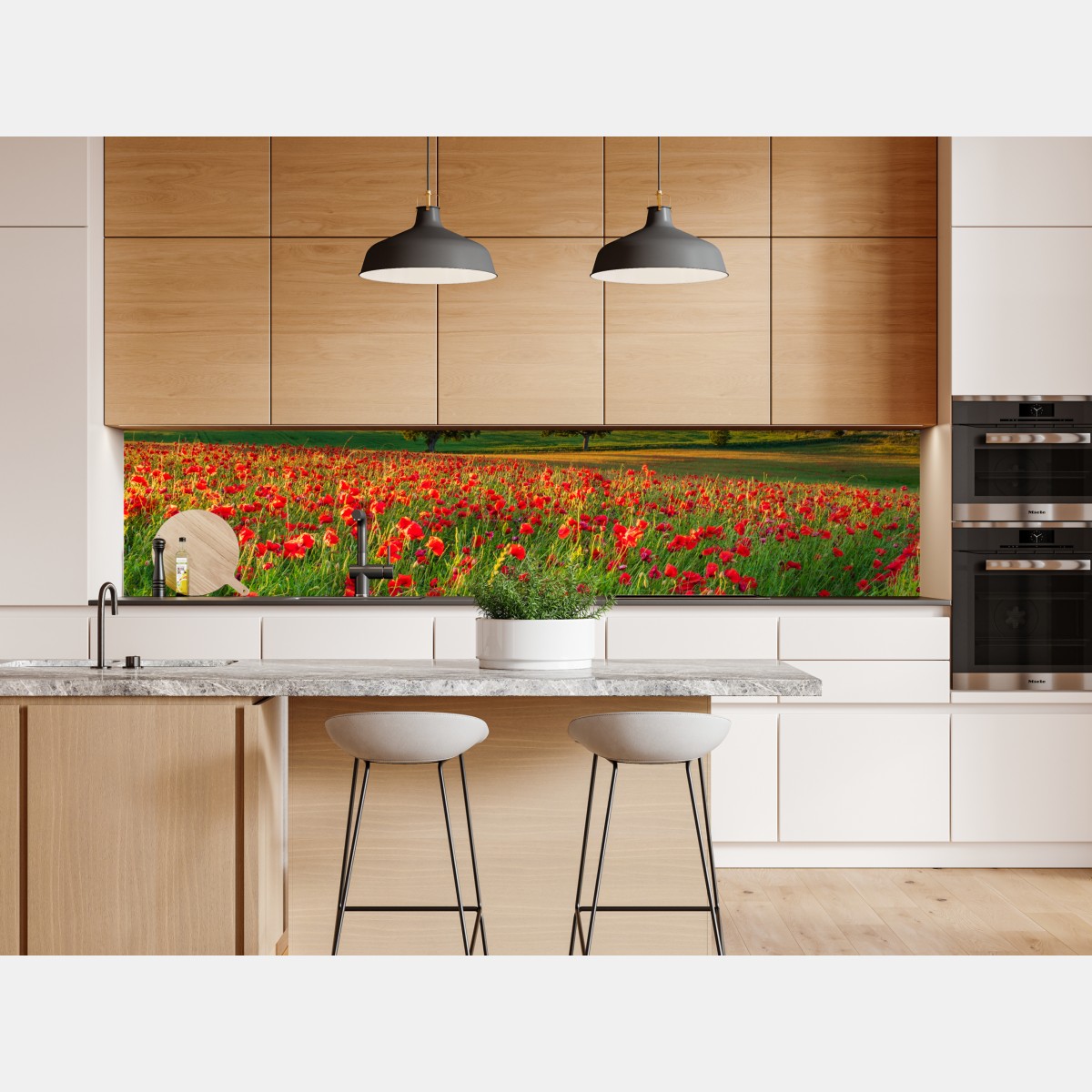 Naklejka repozycjonowalna pole czerwonych maków koło Corbridge – Wallissimo® Naklejka repozycjonowalna pole czerwonych maków koło Corbridge – Wallissimo®