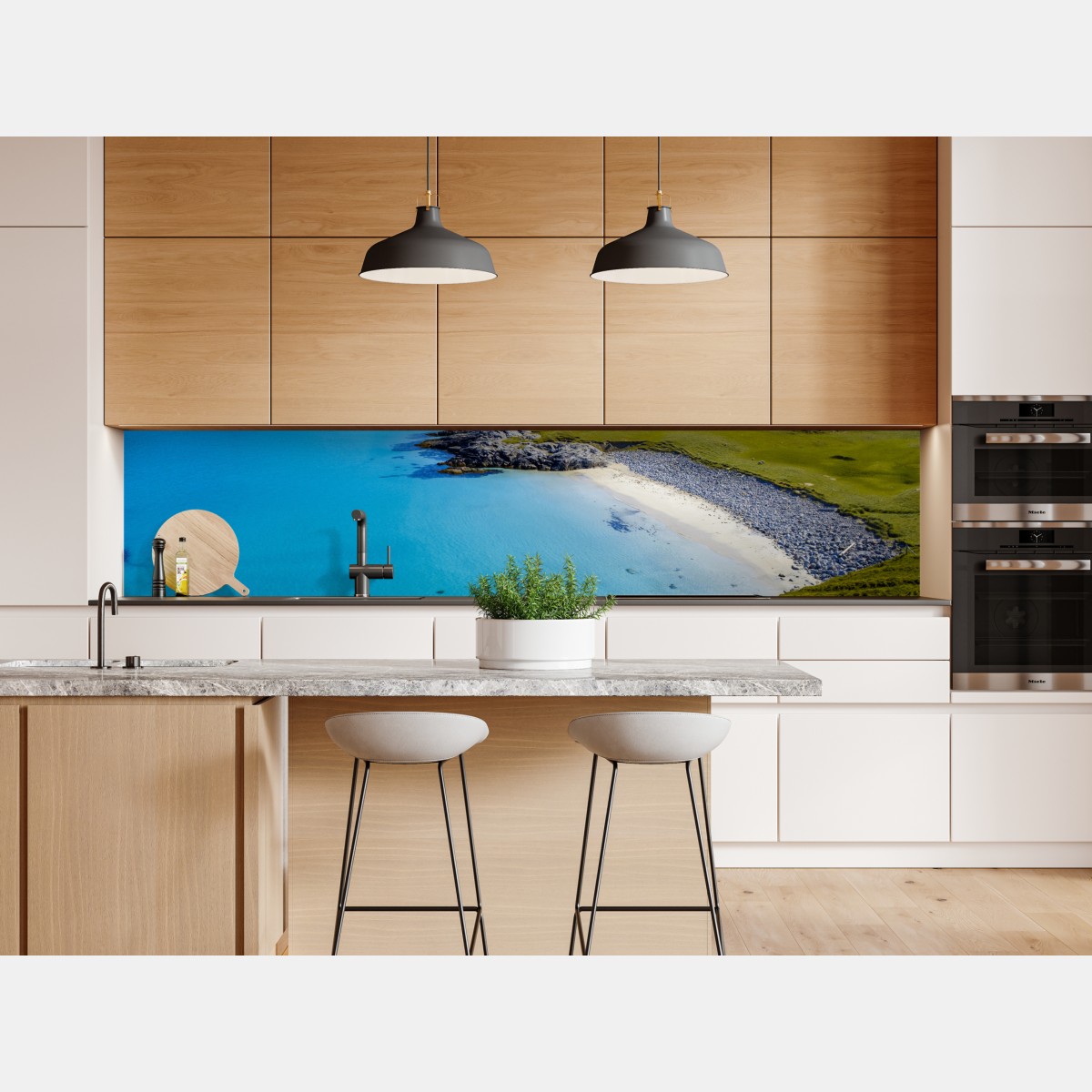 Naklejka repozycjonowalna spokojna turkusowa plaża – Wallissimo® Naklejka repozycjonowalna spokojna turkusowa plaża – Wallissimo®