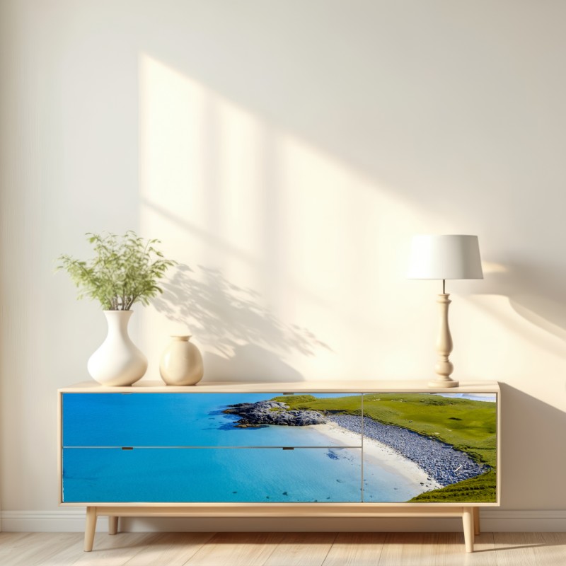 Naklejka repozycjonowalna spokojna turkusowa plaża – Wallissimo® Naklejka repozycjonowalna spokojna turkusowa plaża – Wallissimo®