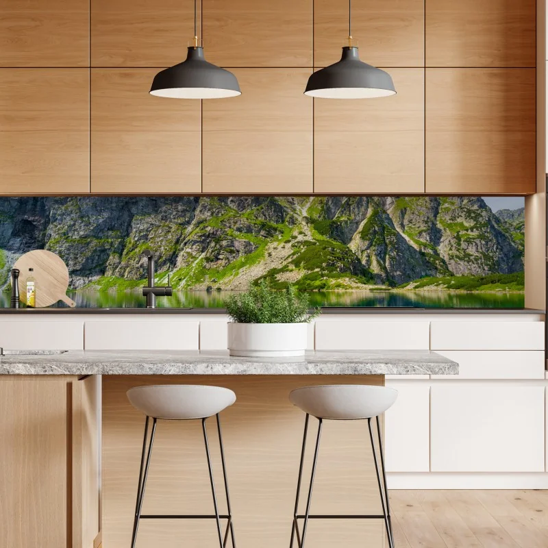 Naklejka repozycjonowalna spokojne alpejskie jezioro pod szczytem Wetterhorn, Szwajcaria – Wallissimo®