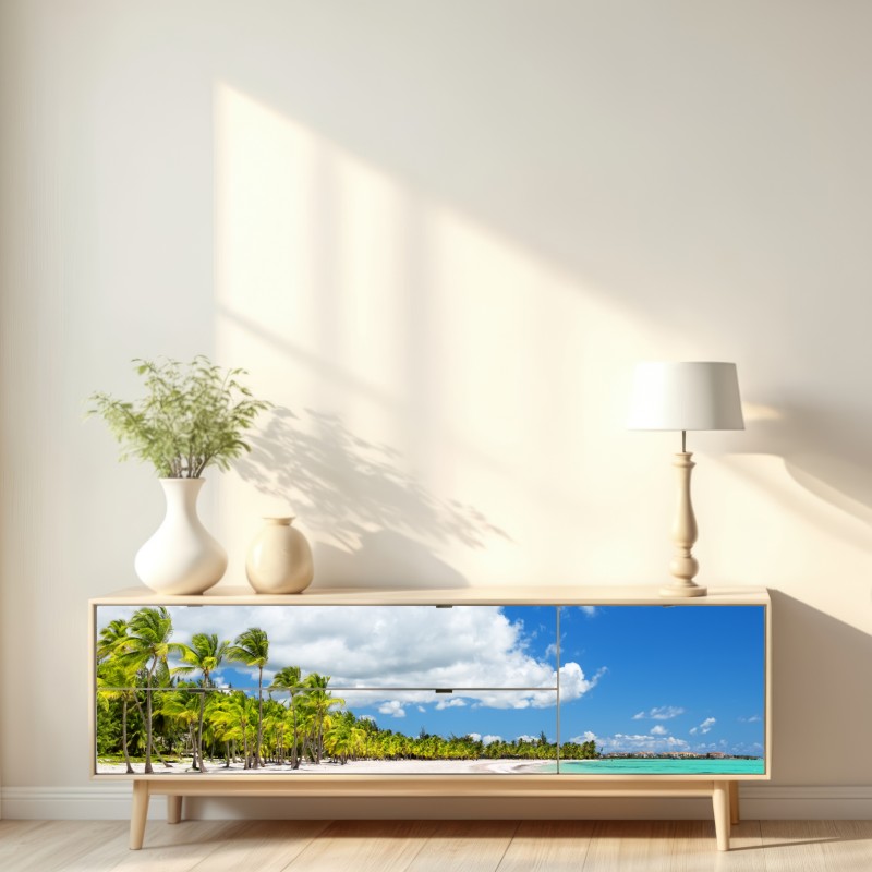 Naklejka repozycjonowalna tropikalna plaża w Punta Cana – Wallissimo® Naklejka repozycjonowalna tropikalna plaża w Punta Cana – Wallissimo®