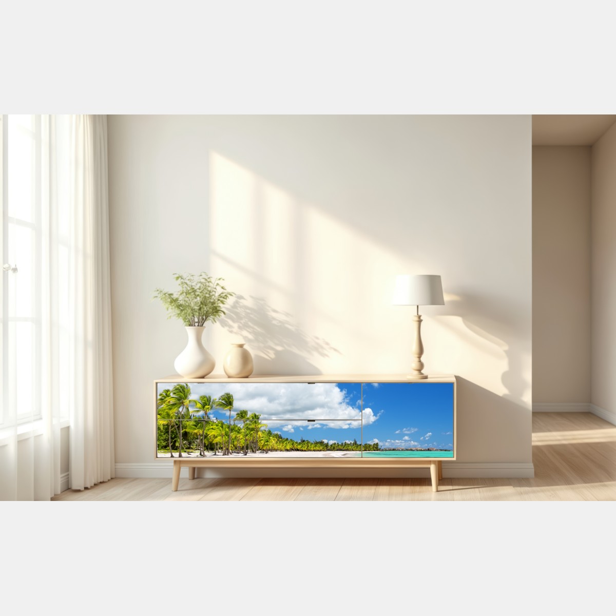 Naklejka repozycjonowalna tropikalna plaża w Punta Cana – Wallissimo® Naklejka repozycjonowalna tropikalna plaża w Punta Cana – Wallissimo®