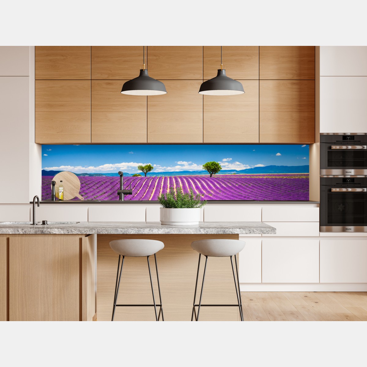 Naklejka repozycjonowalna pola lawendy w Prowansji – Wallissimo® Naklejka repozycjonowalna pola lawendy w Prowansji – Wallissimo®