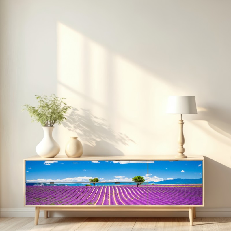 Naklejka repozycjonowalna pola lawendy w Prowansji – Wallissimo® Naklejka repozycjonowalna pola lawendy w Prowansji – Wallissimo®