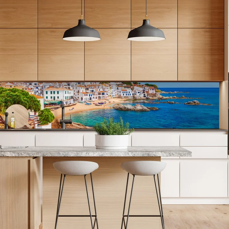 Naklejka repozycjonowalna akwarelowy wzór liści monstery – Wallissimo®