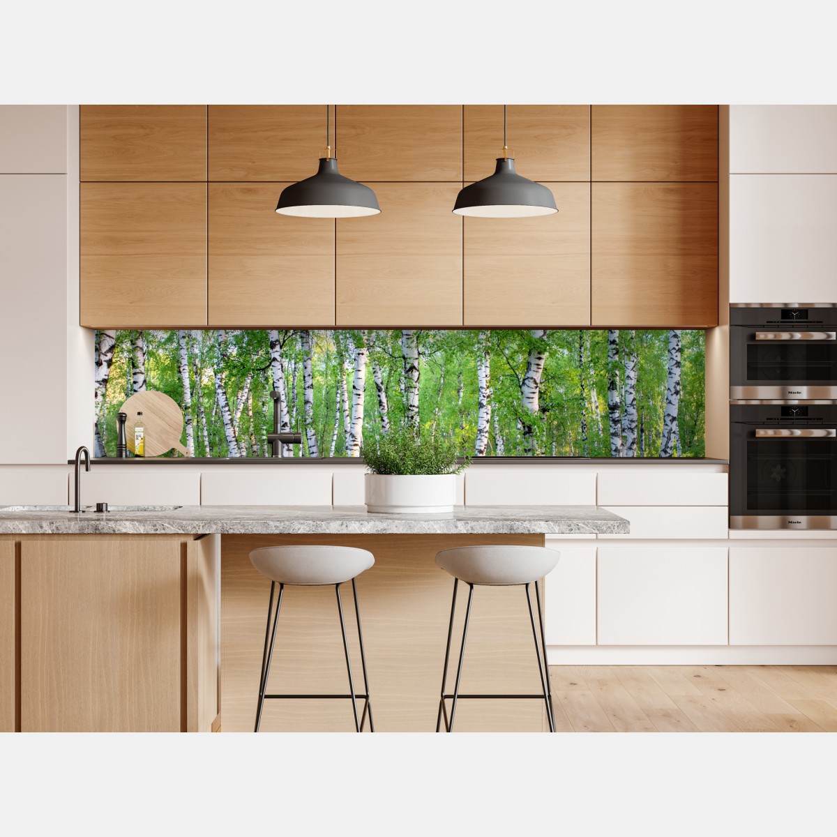 Naklejka repozycjonowalna spokojny brzozowy gaj latem – Wallissimo® Naklejka repozycjonowalna spokojny brzozowy gaj latem – Wallissimo®