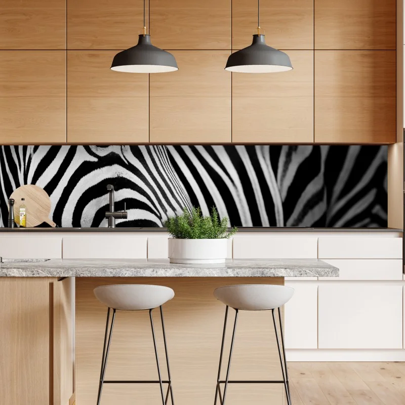 Naklejka repozycjonowalna zebra w monochromatycznych paskach – Wallissimo® Naklejka repozycjonowalna zebra w monochromatycznych paskach – Wallissimo®