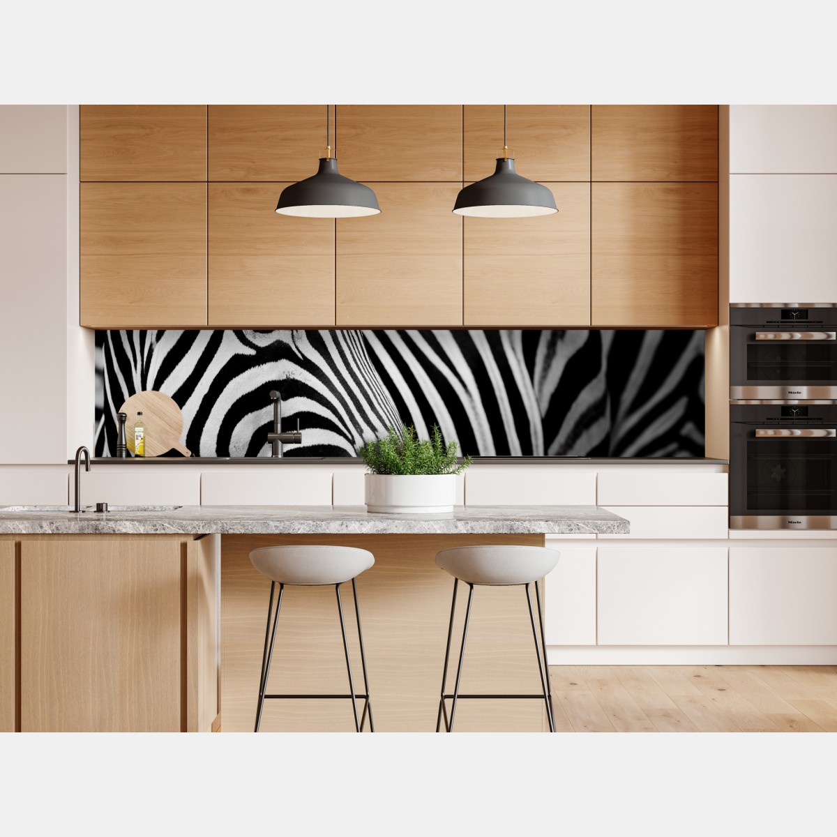 Naklejka repozycjonowalna zebra w monochromatycznych paskach – Wallissimo® Naklejka repozycjonowalna zebra w monochromatycznych paskach – Wallissimo®
