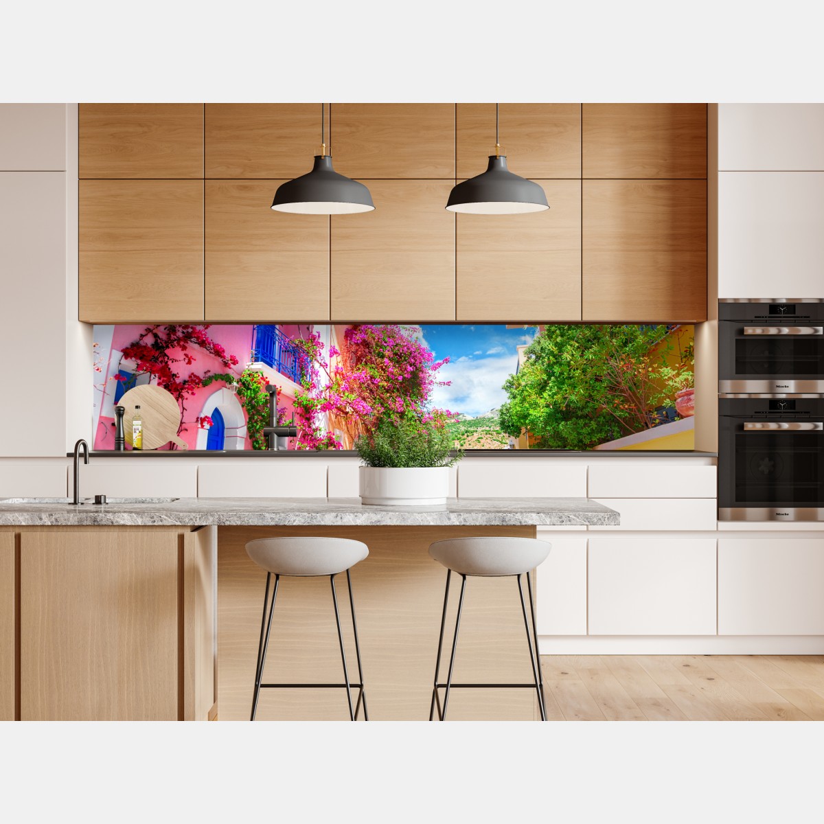 Naklejka repozycjonowalna kolorowa uliczka na Kefalonii – Wallissimo® Naklejka repozycjonowalna kolorowa uliczka na Kefalonii – Wallissimo®