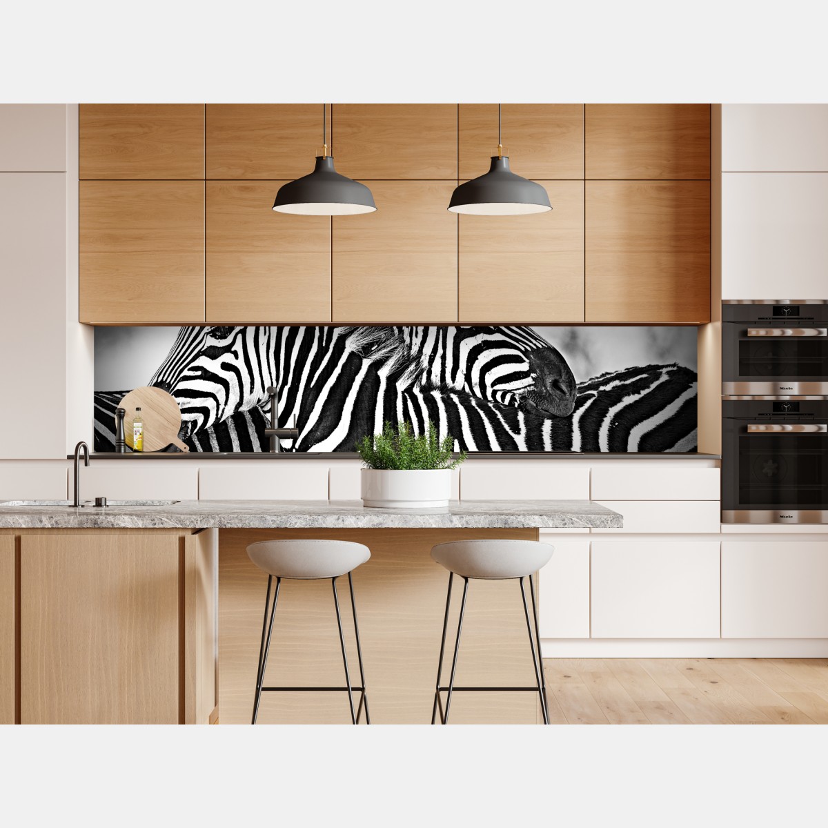 Naklejka repozycjonowalna bliski portret zebr czarno-biały – Wallissimo® Naklejka repozycjonowalna bliski portret zebr czarno-biały – Wallissimo®