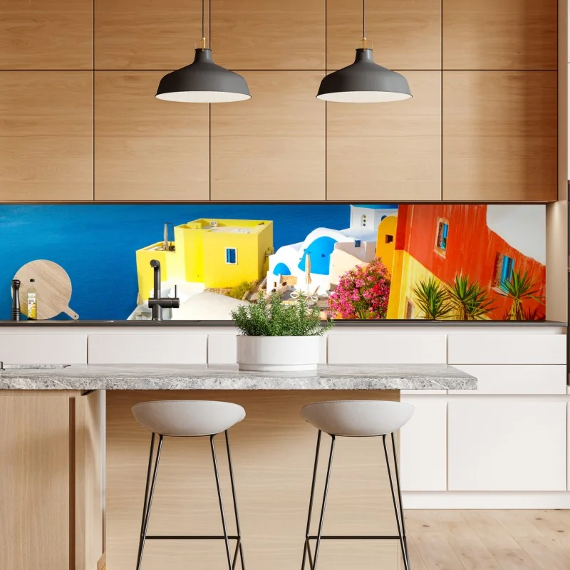 Naklejka repozycjonowalna żywy wzór hibiskusa w stylu retro – Wallissimo®