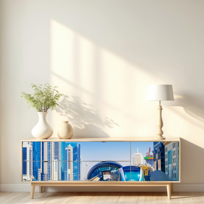 Naklejka repozycjonowalna miejski pociąg metra w słońcu – Wallissimo® Naklejka repozycjonowalna miejski pociąg metra w słońcu – Wallissimo®