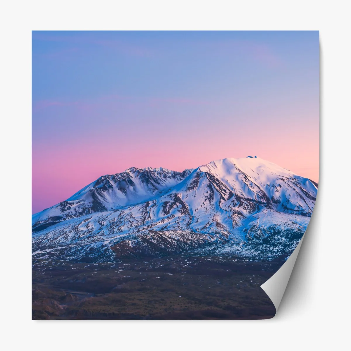 Naklejka repozycjonowalna zachód słońca nad Mount St. Helens w zimie – Wallissimo® Naklejka repozycjonowalna zachód słońca nad Mount St. Helens w zimie – Wallissimo®