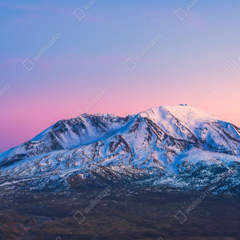 Naklejka repozycjonowalna zachód słońca nad Mount St. Helens w zimie – Wallissimo® Naklejka repozycjonowalna zachód słońca nad Mount St. Helens w zimie – Wallissimo®