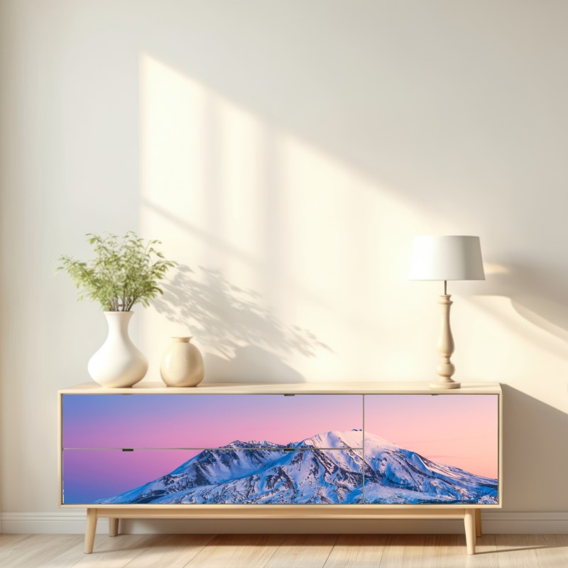 Naklejka repozycjonowalna zachód słońca nad Mount St. Helens w zimie – Wallissimo® Naklejka repozycjonowalna zachód słońca nad Mount St. Helens w zimie – Wallissimo®