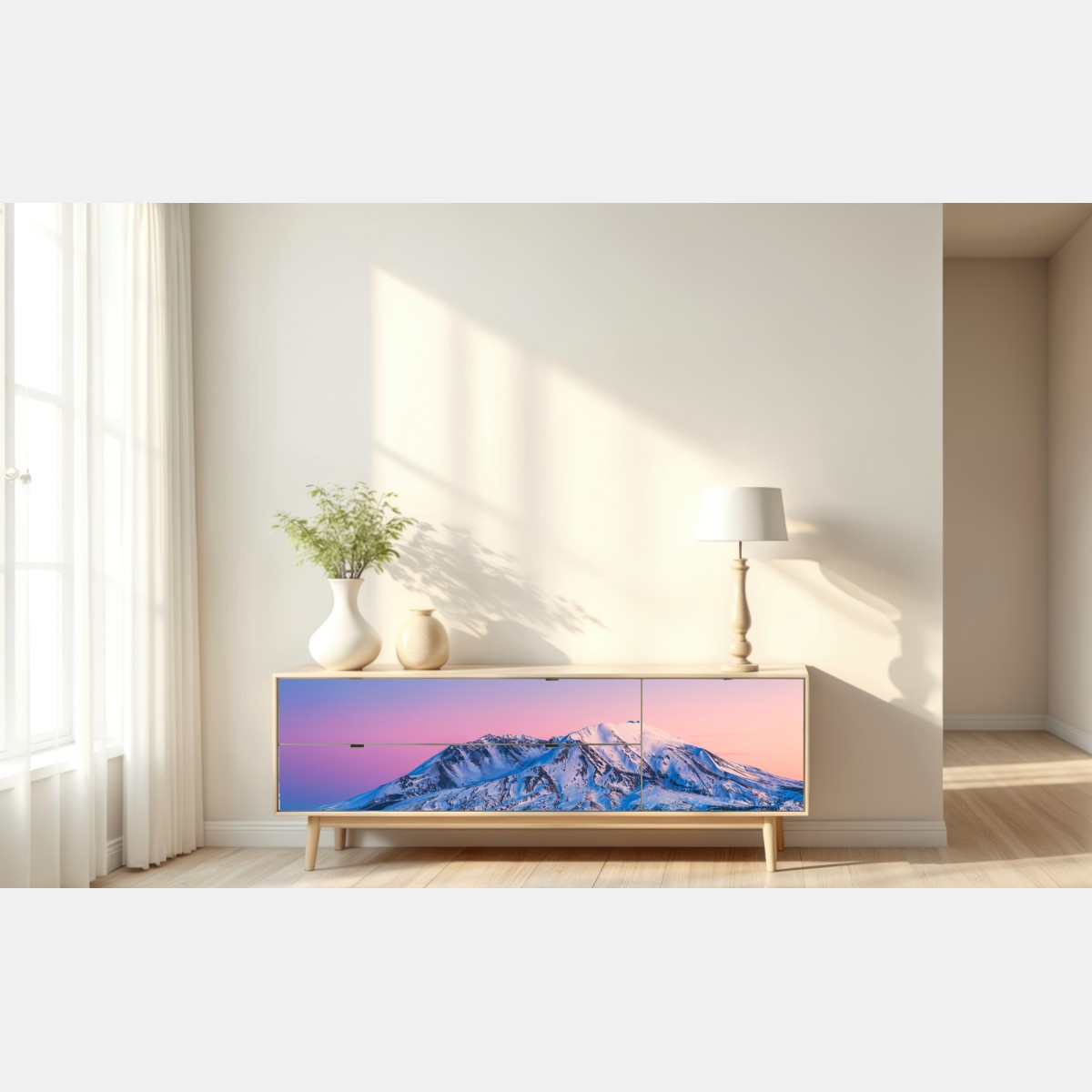 Naklejka repozycjonowalna zachód słońca nad Mount St. Helens w zimie – Wallissimo® Naklejka repozycjonowalna zachód słońca nad Mount St. Helens w zimie – Wallissimo®