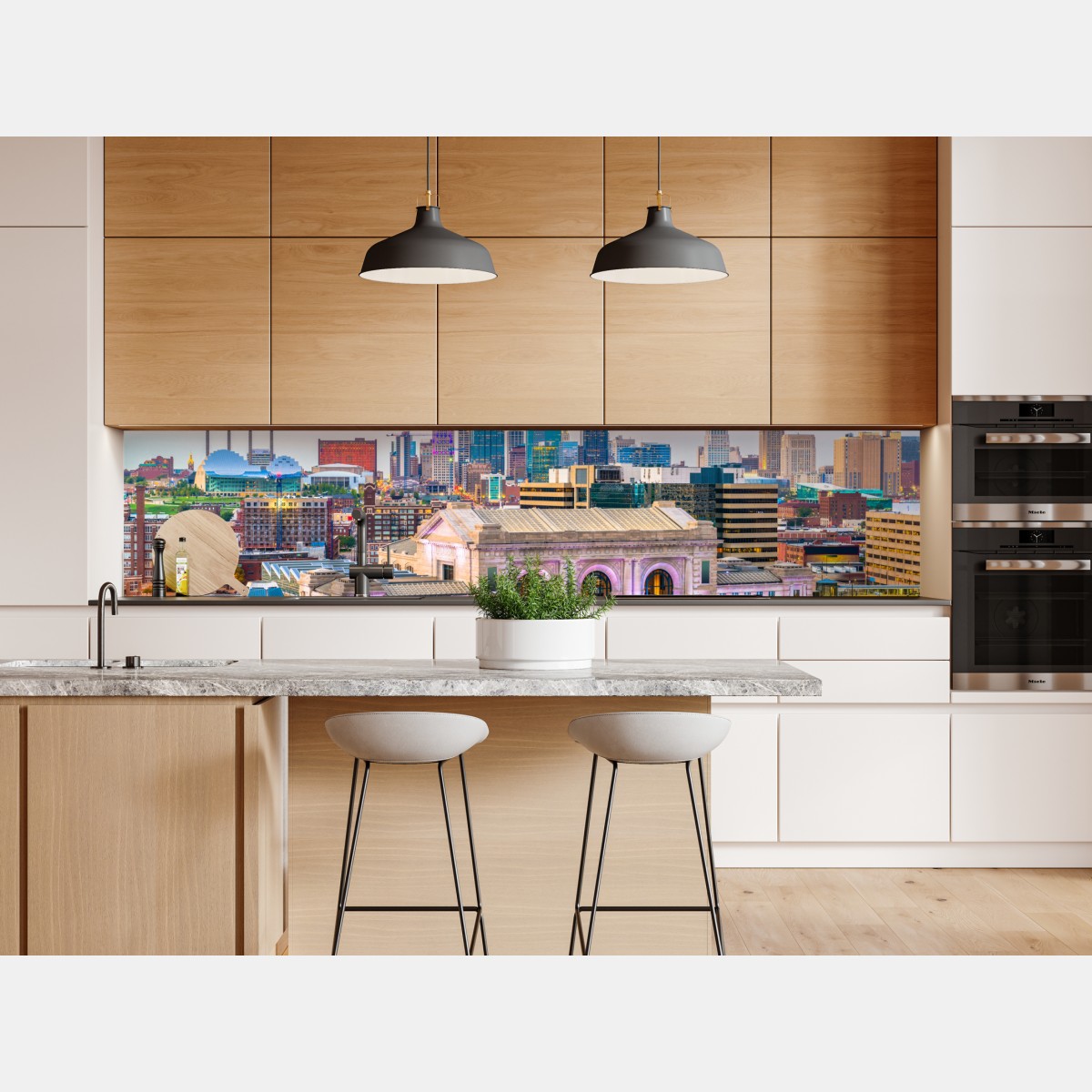 Naklejka repozycjonowalna Kansas City panorama o zmierzchu – Wallissimo® Naklejka repozycjonowalna Kansas City panorama o zmierzchu – Wallissimo®