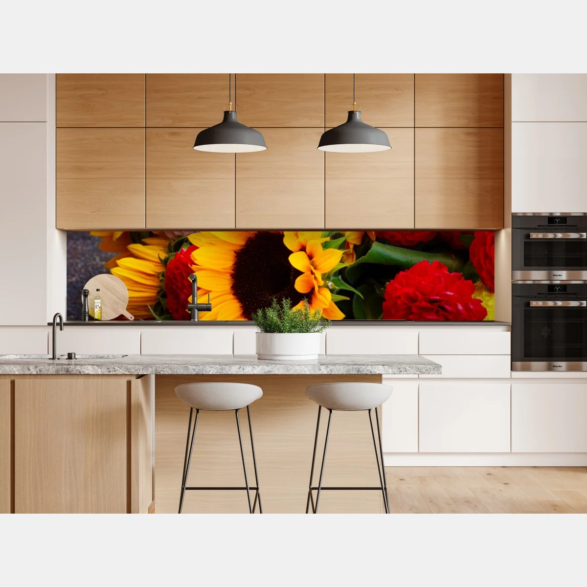 Naklejka repozycjonowalna zbliżenie bukietu słoneczników i dali – Wallissimo® Naklejka repozycjonowalna zbliżenie bukietu słoneczników i dali – Wallissimo®