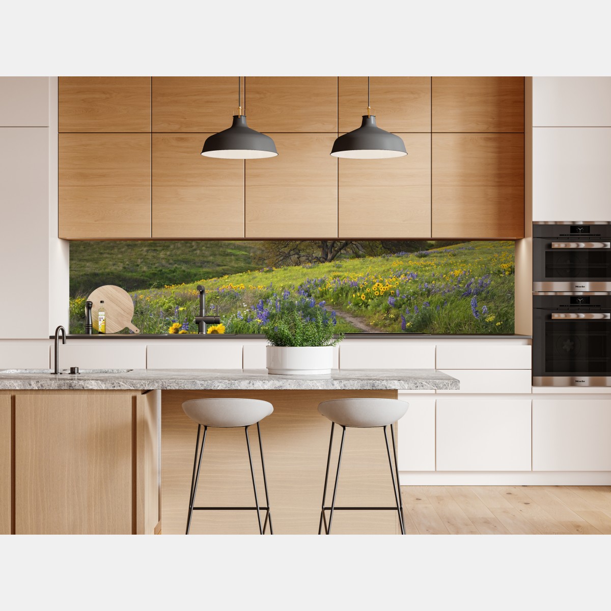 Naklejka repozycjonowalna ścieżka przez złotą łąkę z dzikimi kwiatami – Wallissimo® Naklejka repozycjonowalna ścieżka przez złotą łąkę z dzikimi kwiatami – Wallissimo®