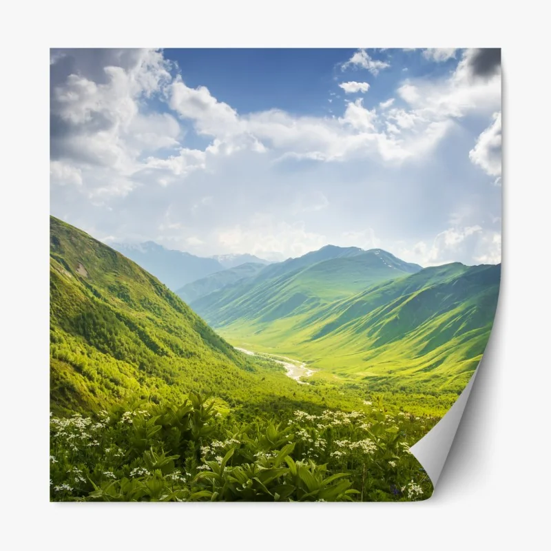 Naklejka repozycjonowalna Toskańskie pagórki o zachodzie słońca – Wallissimo®