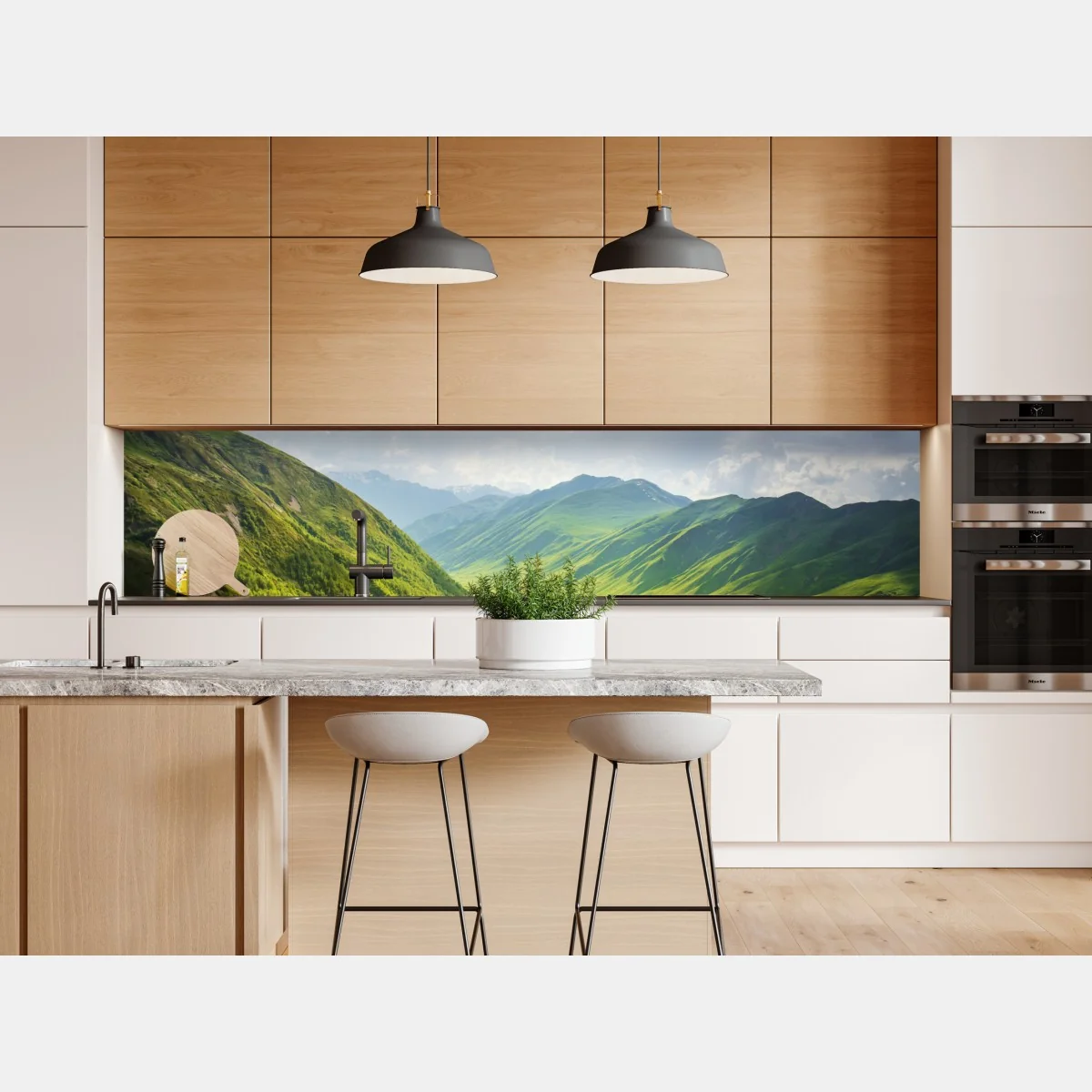 Naklejka repozycjonowalna bujna zielona dolina górska – Wallissimo® Naklejka repozycjonowalna bujna zielona dolina górska – Wallissimo®