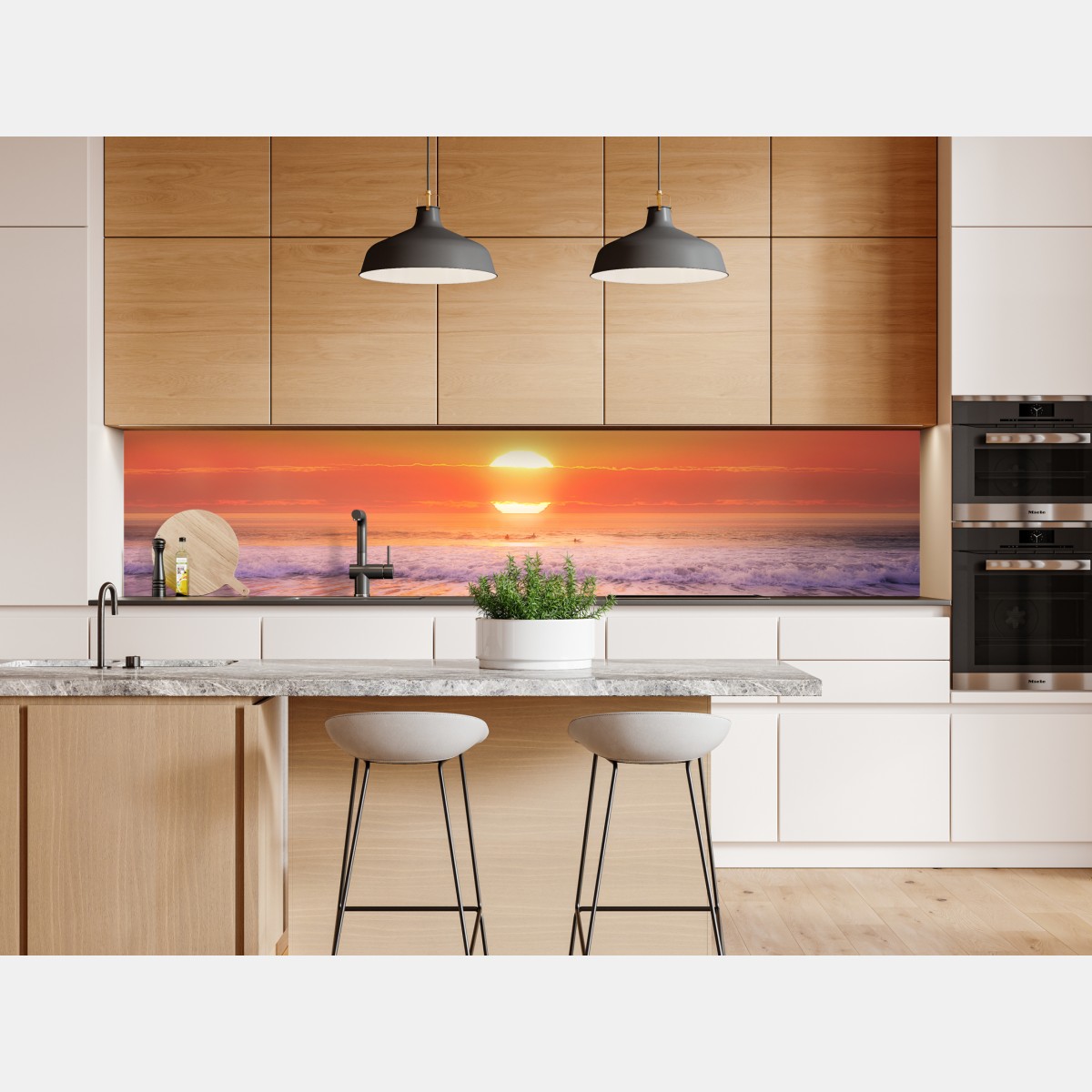 Naklejka repozycjonowalna złoty zachód słońca nad spokojną plażą – Wallissimo® Naklejka repozycjonowalna złoty zachód słońca nad spokojną plażą – Wallissimo®