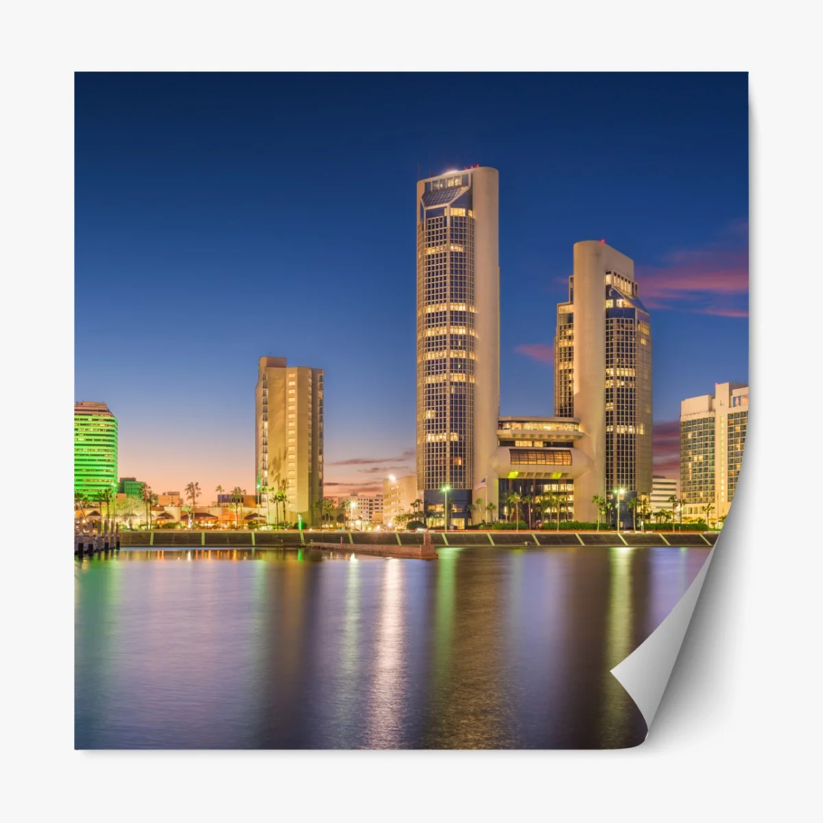 Naklejka repozycjonowalna Corpus Christi panorama miasta o zmierzchu – Wallissimo® Naklejka repozycjonowalna Corpus Christi panorama miasta o zmierzchu – Wallissimo®