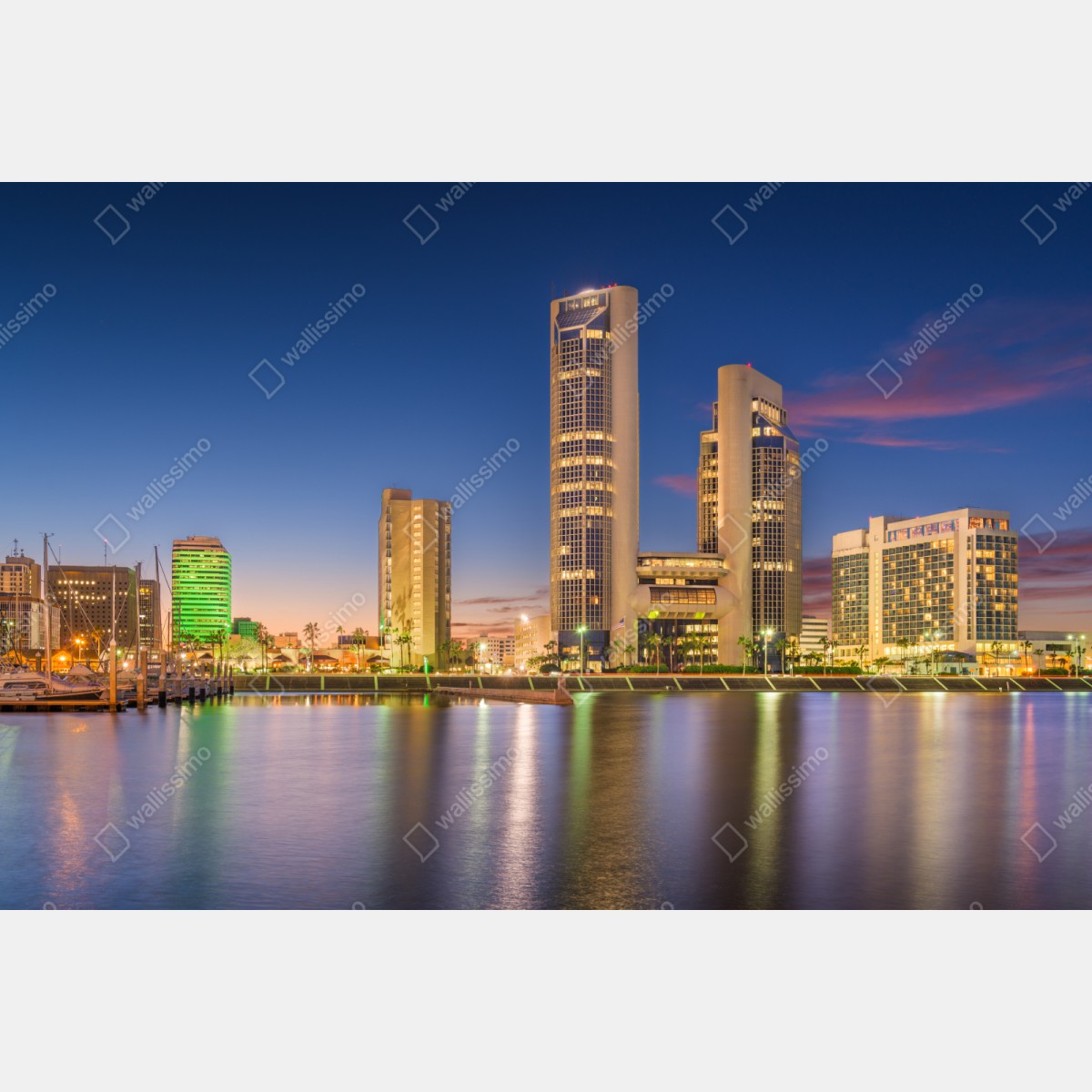 Naklejka repozycjonowalna Corpus Christi panorama miasta o zmierzchu – Wallissimo® Naklejka repozycjonowalna Corpus Christi panorama miasta o zmierzchu – Wallissimo®