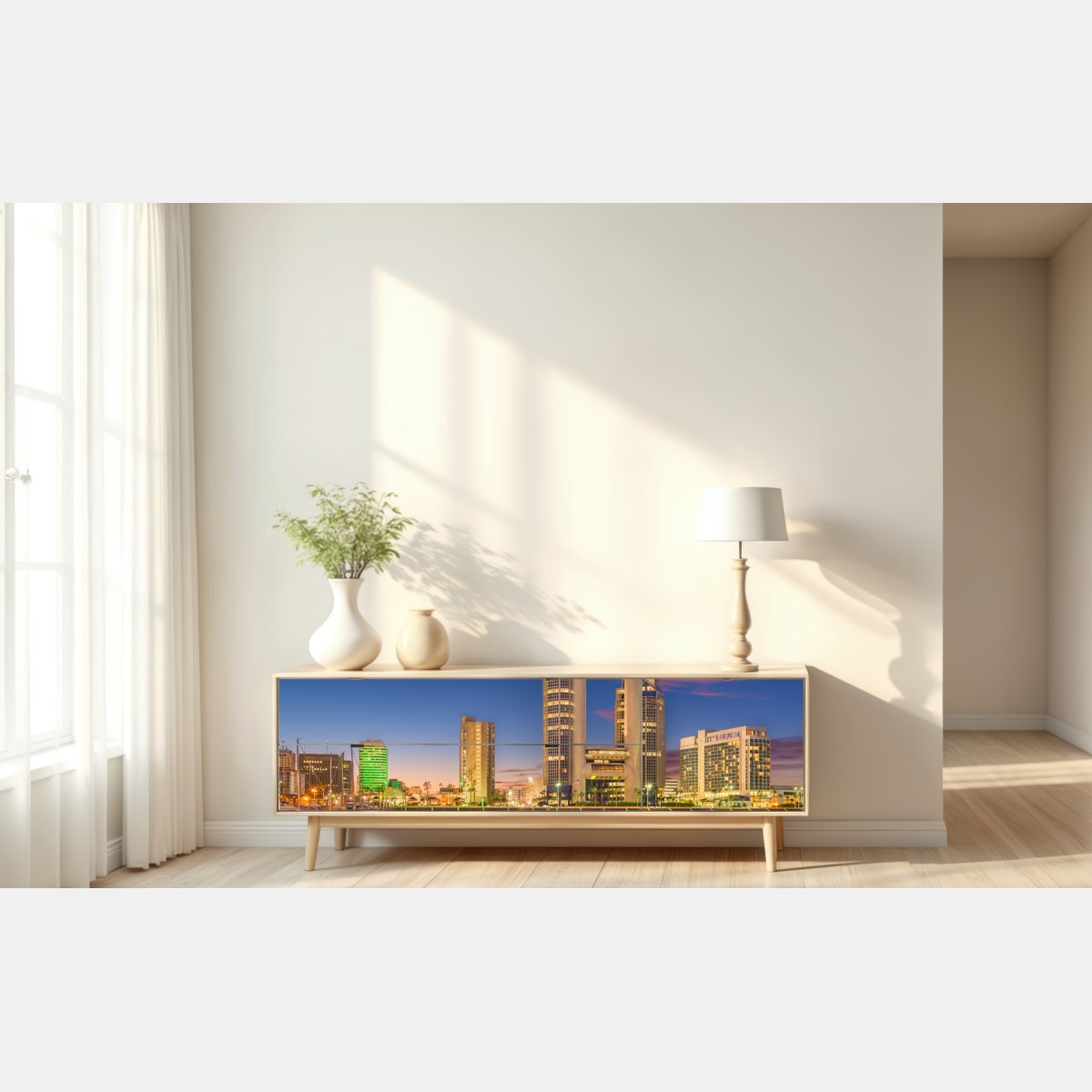 Naklejka repozycjonowalna Corpus Christi panorama miasta o zmierzchu – Wallissimo® Naklejka repozycjonowalna Corpus Christi panorama miasta o zmierzchu – Wallissimo®