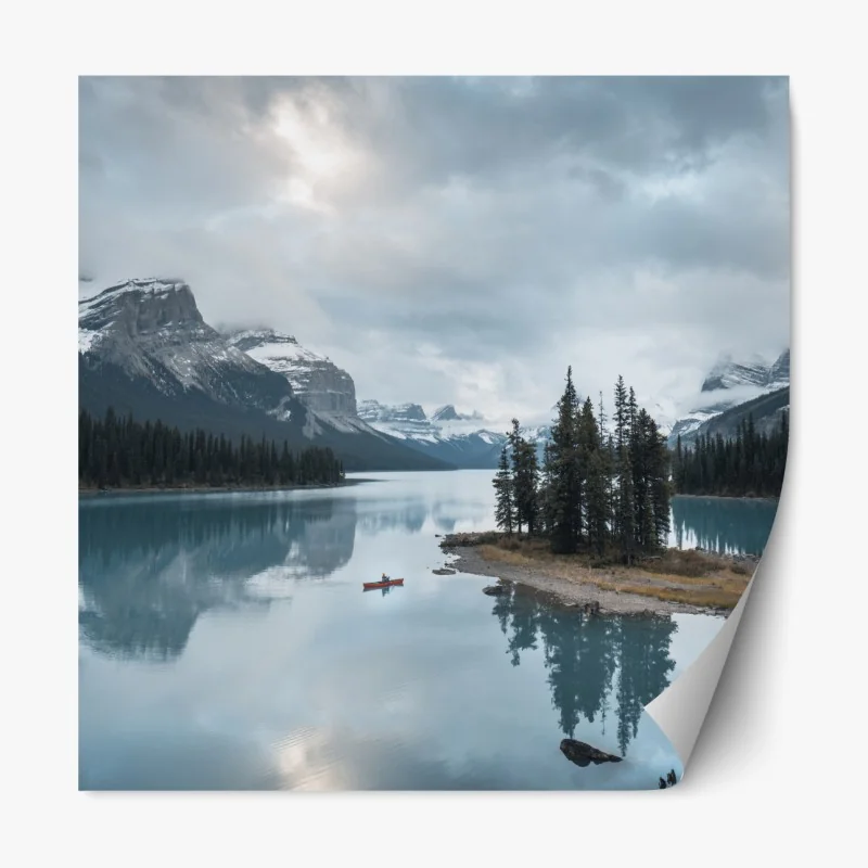 Naklejka repozycjonowalna spokojny morski pejzaż z formacjami skalnymi o zachodzie słońca – Wallissimo®