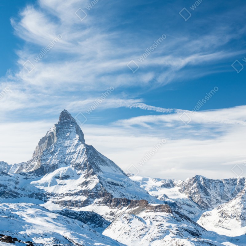 Naklejka repozycjonowalna majestatyczny alpejski szczyt w Alpach – Wallissimo® Naklejka repozycjonowalna majestatyczny alpejski szczyt w Alpach – Wallissimo®