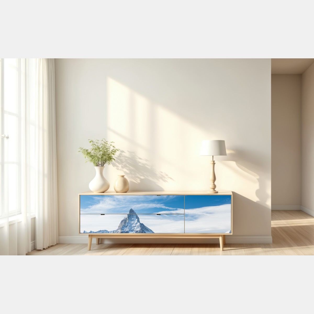 Naklejka repozycjonowalna majestatyczny alpejski szczyt w Alpach – Wallissimo® Naklejka repozycjonowalna majestatyczny alpejski szczyt w Alpach – Wallissimo®