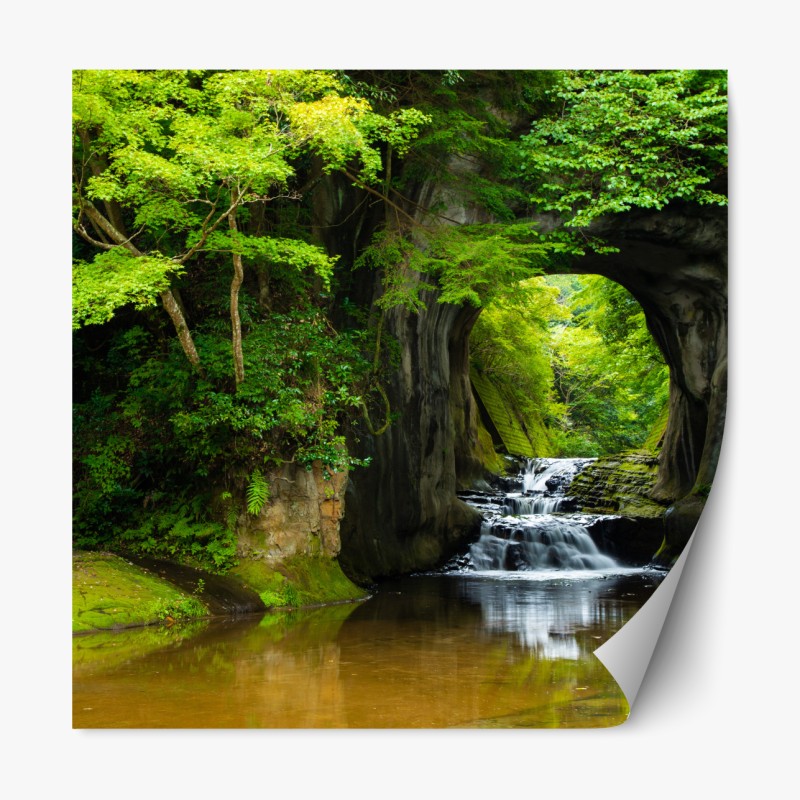 Naklejka repozycjonowalna spokojne drewniane molo o zachodzie słońca – Wallissimo®