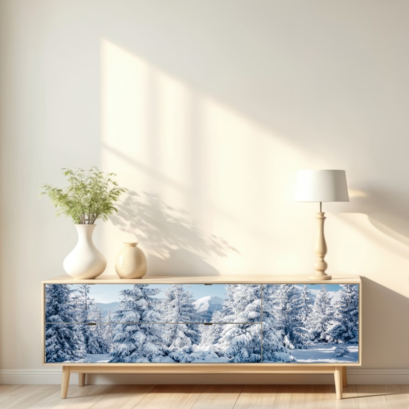 Naklejka repozycjonowalna zimowy spokój w Karpatach – Wallissimo® Naklejka repozycjonowalna zimowy spokój w Karpatach – Wallissimo®