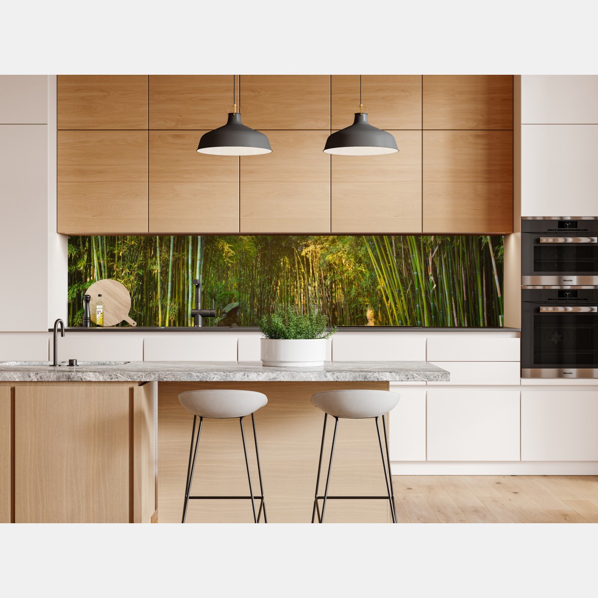 Naklejka repozycjonowalna spokojna ścieżka w bambusowym lesie – Wallissimo® Naklejka repozycjonowalna spokojna ścieżka w bambusowym lesie – Wallissimo®