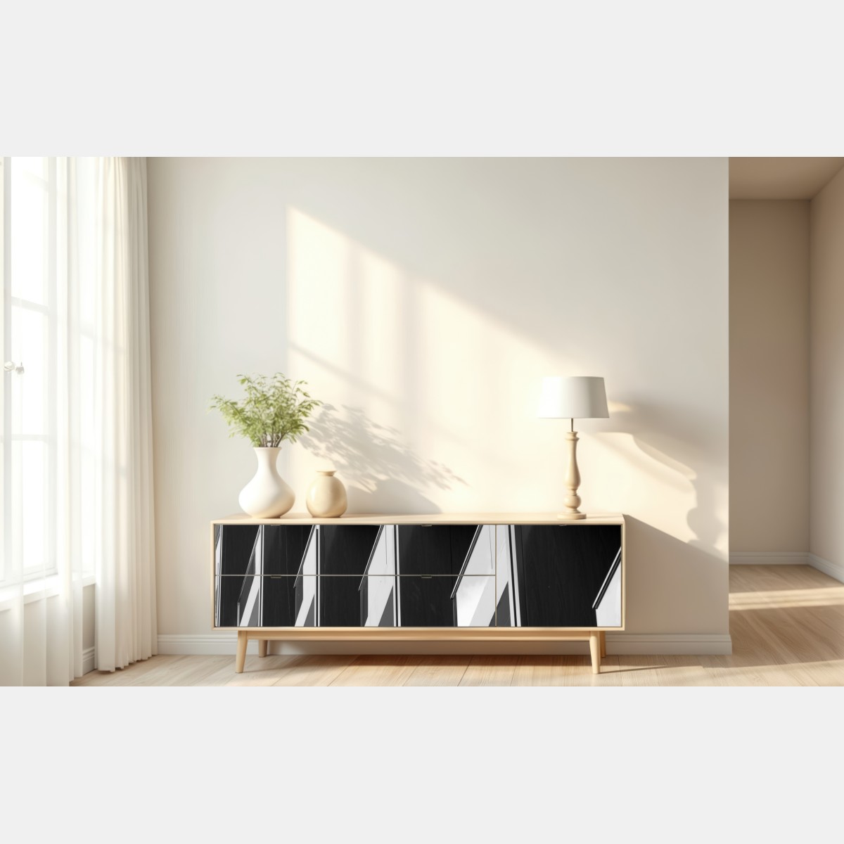 Naklejka repozycjonowalna geometryczny wzór balkonów – Wallissimo® Naklejka repozycjonowalna geometryczny wzór balkonów – Wallissimo®