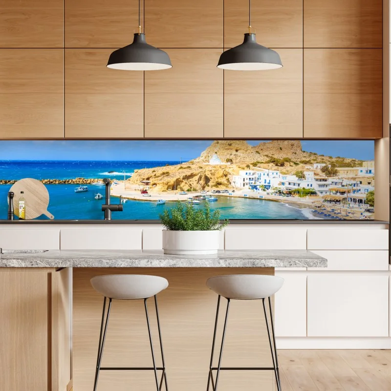 Naklejka repozycjonowalna odważne czerwone geometryczne bloki – Wallissimo®