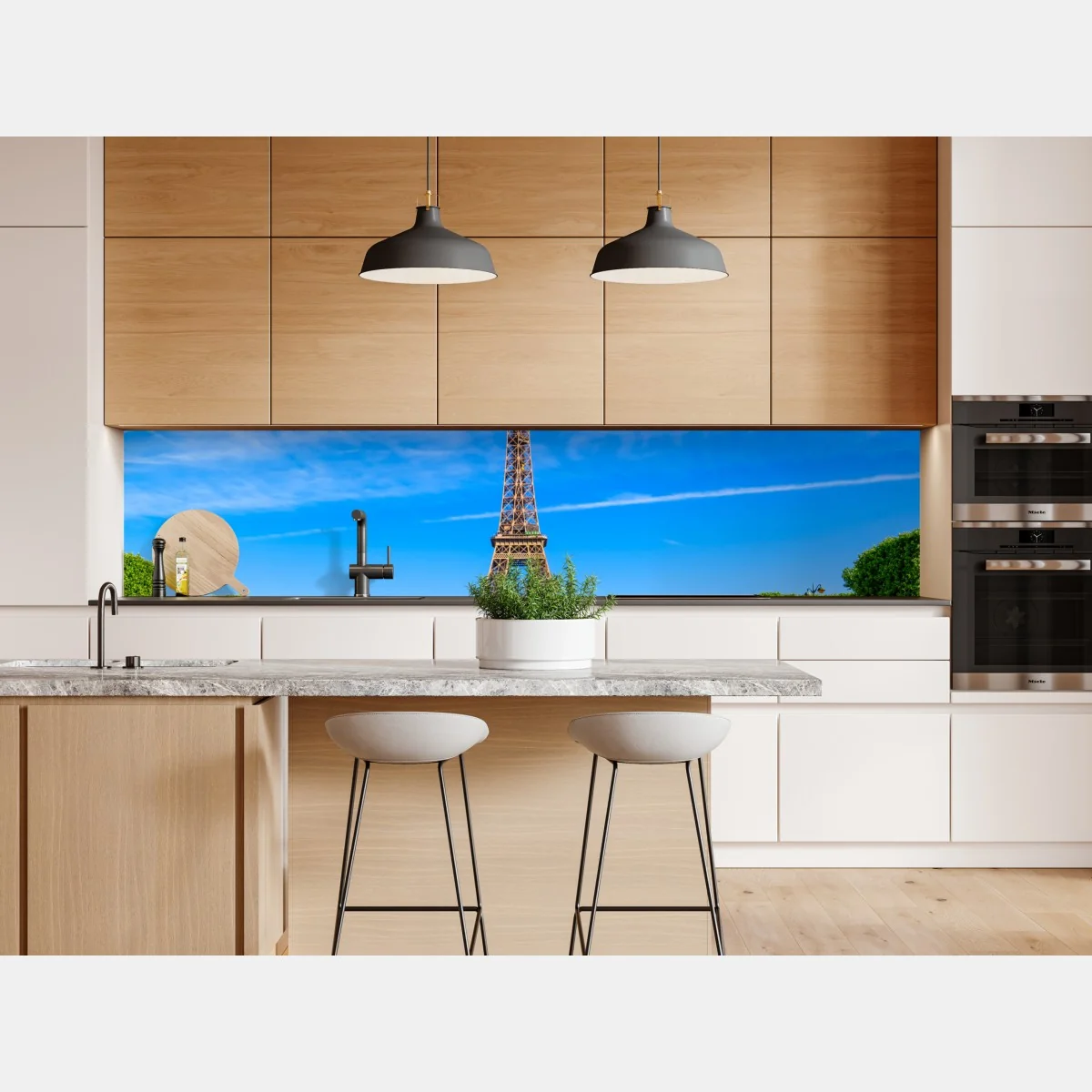 Naklejka repozycjonowalna Wieża Eiffla na Polu Marsowym, żywy paryski krajobraz – Wallissimo® Naklejka repozycjonowalna Wieża Eiffla na Polu Marsowym, żywy paryski krajobraz – Wallissimo®