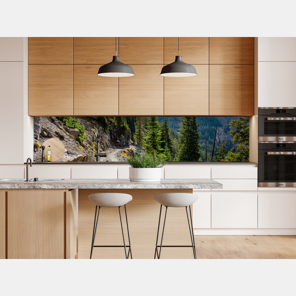 Naklejka repozycjonowalna górski szlak przez alpejski las – Wallissimo® Naklejka repozycjonowalna górski szlak przez alpejski las – Wallissimo®