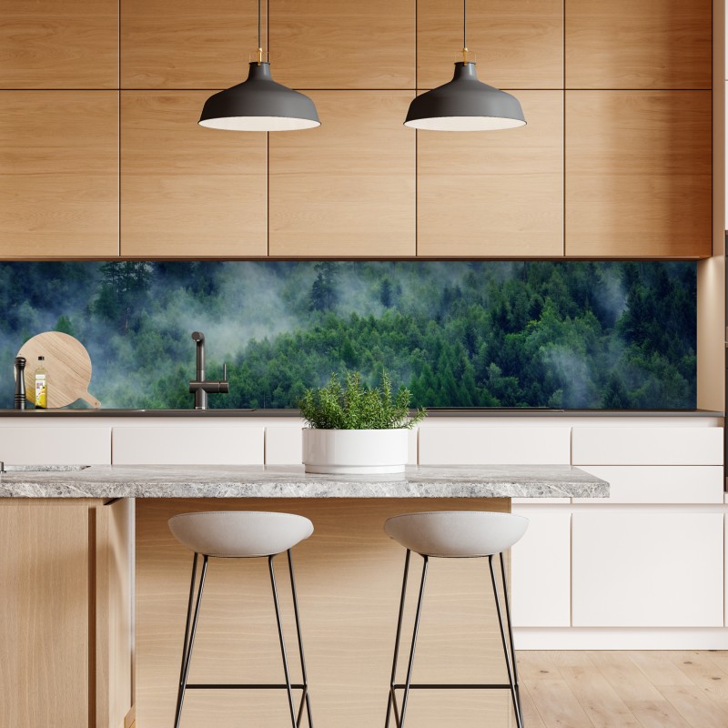 Naklejka repozycjonowalna słoneczny drewniany most nad spokojnym jeziorem – Wallissimo®